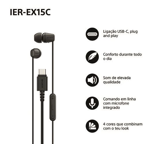 Auriculares Sony IER-EX15CB USB-C - Preto - Image 2