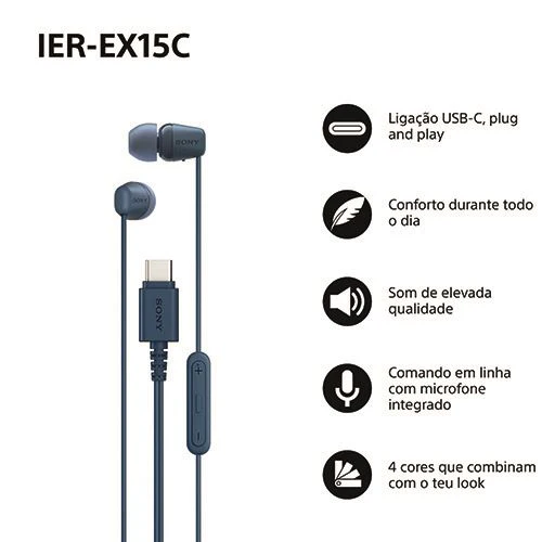 Auriculares Sony IER-EX15CL USB-C - Azul - Image 2