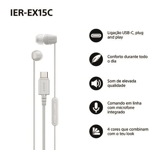 Auriculares Sony IER-EX15CW USB-C - Branco - Image 2