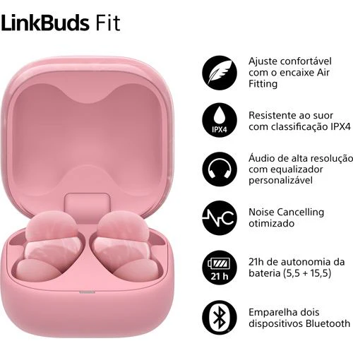 Auriculares True Wireless Bluetooth Sony LinkBuds Fit WF-LS910NP NC - Rosa - Image 2