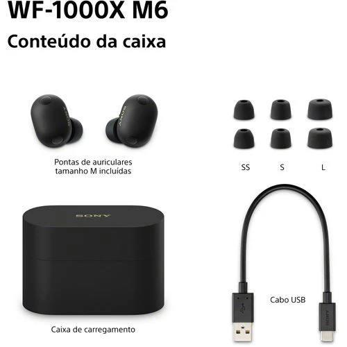 Auriculares True Wireless Bluetooth Sony WF-1000XM6B - Preto - Image 11