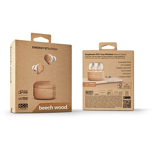 Auriculares True Wireless Bluetooth Energy Sistem Eco - Beech Wood - Image 5
