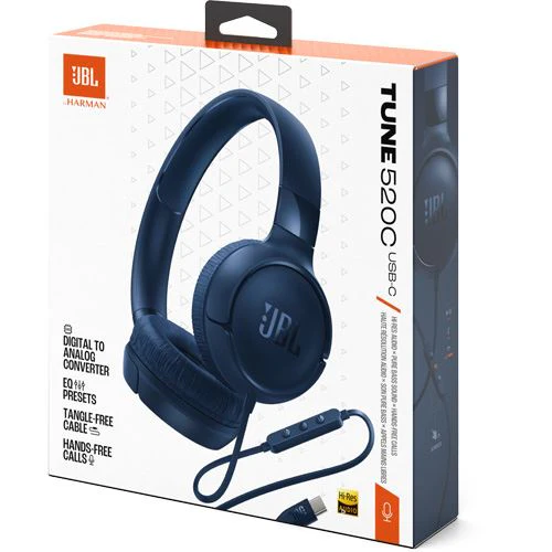 Auscultadores com Fio USB-C JBL Tune 520C - Azul - Image 10