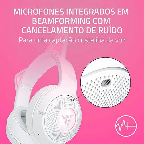 Auscultadores Gaming Bluetooth Razer Kraken Kitty V2 - Branco - Image 5