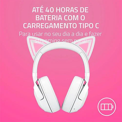 Auscultadores Gaming Bluetooth Razer Kraken Kitty V2 - Branco - Image 7