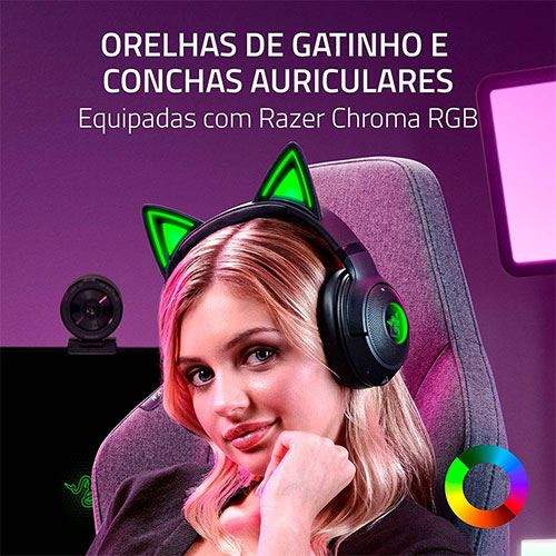 Auscultadores Gaming Bluetooth Razer Kraken Kitty V2 - Preto - Image 2
