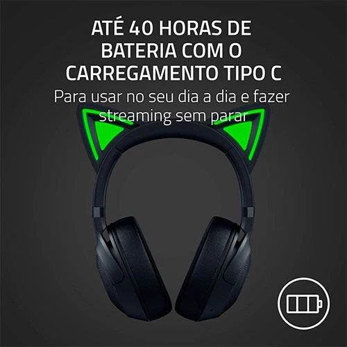 Auscultadores Gaming Bluetooth Razer Kraken Kitty V2 - Preto - Image 7