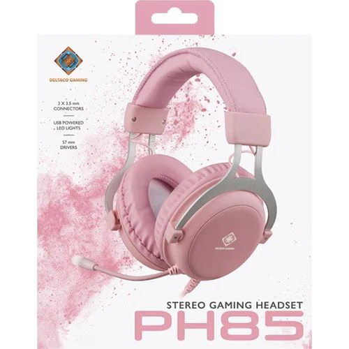 Auscultadores Gaming Deltaco PH85 - Rosa - Image 7