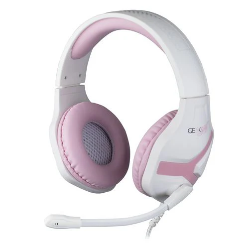 Auscultadores Gaming Konix Geek Girl Crystal (PS4/PS5/Xbox One/Switch/PC) - Branco / rosa - Image 2