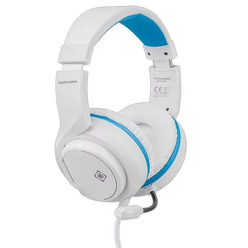 Auscultadores Gaming PS5 Deltaco GAM-127-W - Branco/Azul - Image 4