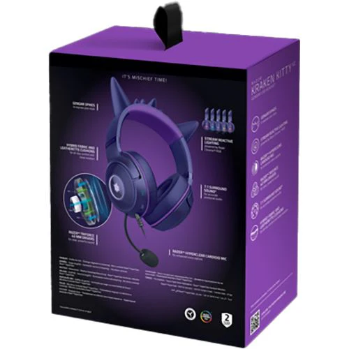 Auscultadores Gaming Razer Kraken Kitty V2 - Pokémon Gengar Edition - Image 9