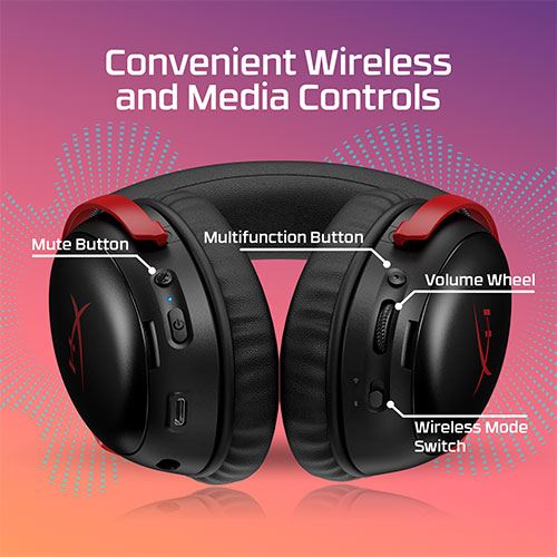 Auscultadores Gaming Wireless HyperX Cloud III S - Preto e Vermelho - Image 10