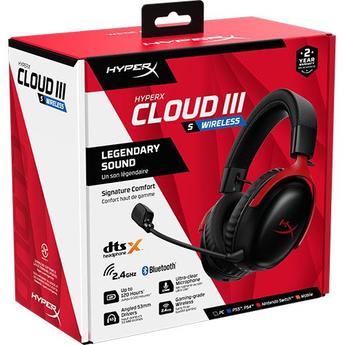 Auscultadores Gaming Wireless HyperX Cloud III S - Preto e Vermelho - Image 2