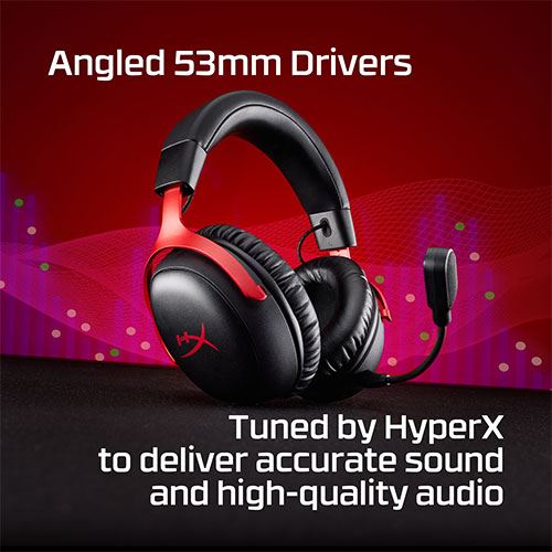 Auscultadores Gaming Wireless HyperX Cloud III S - Preto e Vermelho - Image 5