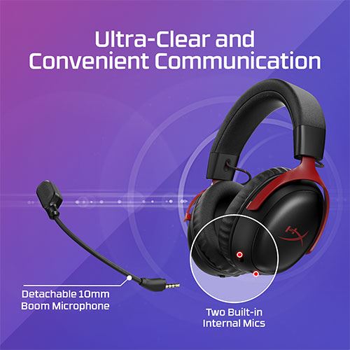 Auscultadores Gaming Wireless HyperX Cloud III S - Preto e Vermelho - Image 7