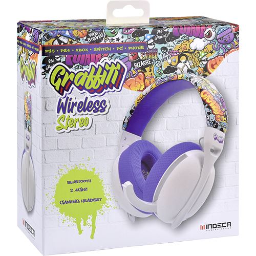 Auscultadores Gaming Wireless Indeca Graffitti para PS5 - Image 3