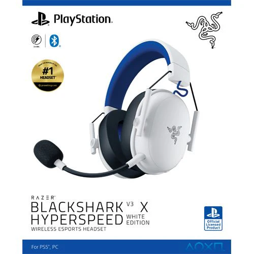 Auscultadores Gaming Wireless Razer BlackShark V3 X para PlayStation - Branco - Image 6