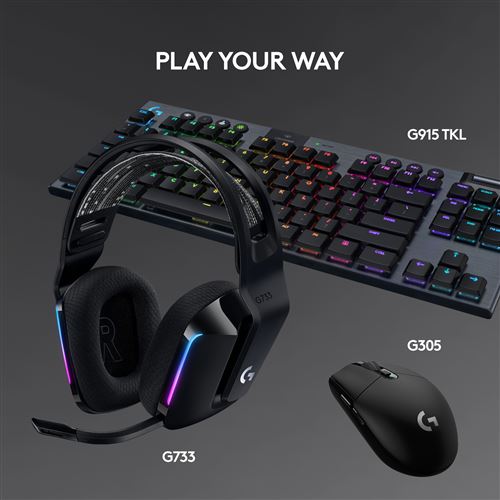 Auscultadores Gaming Wireless Logitech G733 Lightspeed RGB - Preto - Image 8