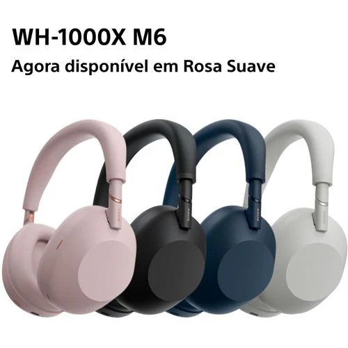 Auscultadores Noise Cancelling Bluetooth Sony WH-1000XM6P - Rosa Areia - Image 15