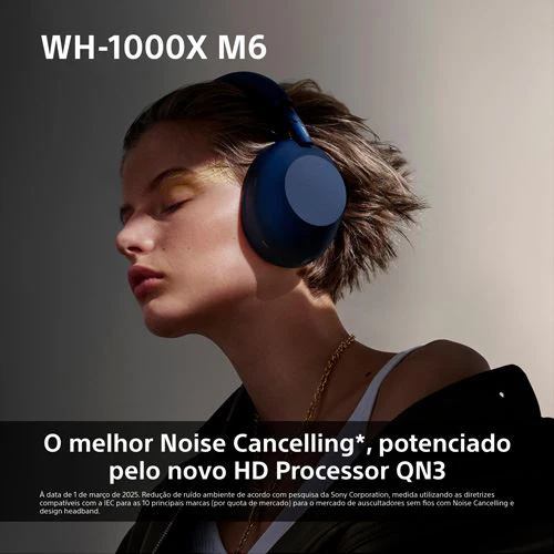 Auscultadores Noise Cancelling Bluetooth Sony WH-1000XM6P - Rosa Areia - Image 4