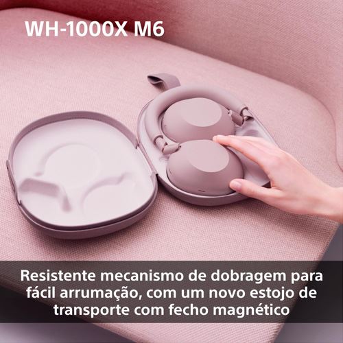 Auscultadores Noise Cancelling Bluetooth Sony WH-1000XM6P - Rosa Areia - Image 6
