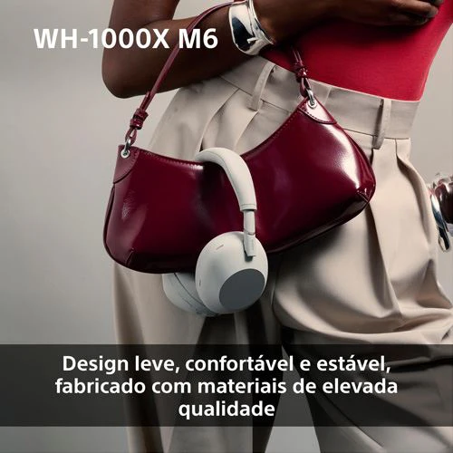 Auscultadores Noise Cancelling Bluetooth Sony WH-1000XM6P - Rosa Areia - Image 7