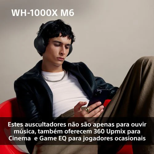 Auscultadores Noise Cancelling Bluetooth Sony WH-1000XM6P - Rosa Areia - Image 9