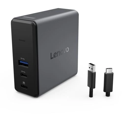 Base Carregamento (Dock Station) GaN Lenovo 5 em 1 - 65W - Preto - Image 6