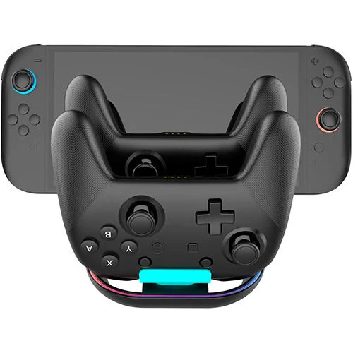 Base de Carregamento RGB para Nintendo Switch 2 e 2 Comandos Pro - Preto - Image 2