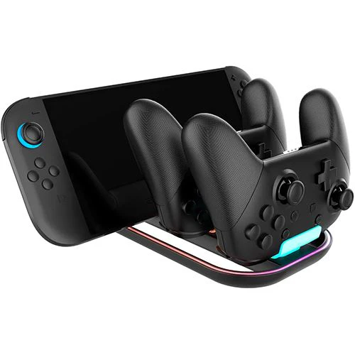 Base de Carregamento RGB para Nintendo Switch 2 e 2 Comandos Pro - Preto - Image 3