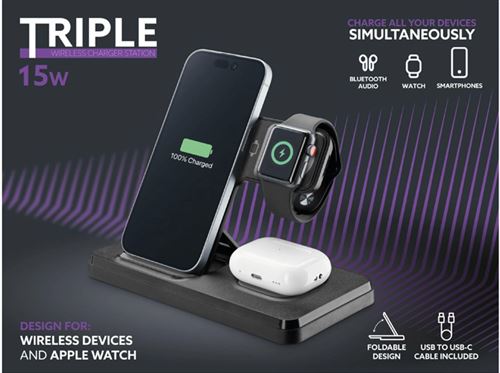 Base de Carregamento Wireless 3-1 Cellullarline - Preto - Image 11