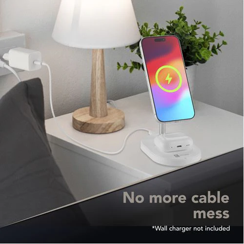 Base de Carregamento Wireless QI2 Cellularline Mag Duo 2 em 1 - Branco - Image 7