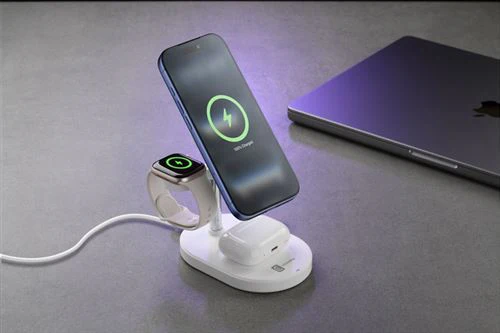 Base de Carregamento Wireless QI2 Cellularline Mag Trio 3 em 1 - Branco - Image 8