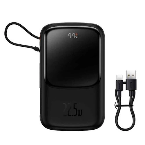 Powerbank Baseus QPOW Pro 10000 mAh USB-C/USB-A com Cabo Integrado - Preto - Image 5