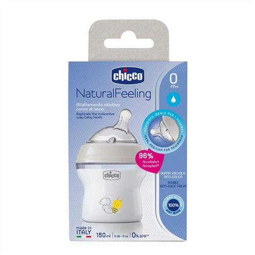Biberão Natural Feeling 150ml +0 Meses - Anti-cólica - Chicco - Image 2