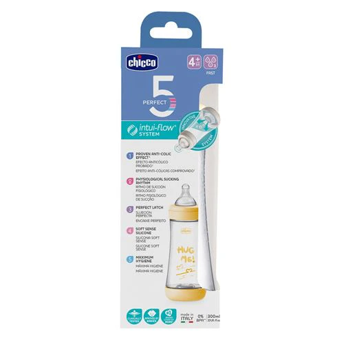 Biberão Perfect5 PP 300ml Fast +4 Meses - Amarelo - Chicco - Image 3