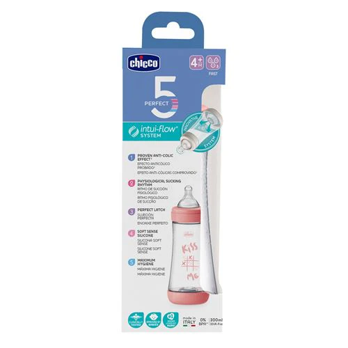 Biberão Perfect5 PP 300ml Fast +4 Meses - Rosa - Chicco - Image 3