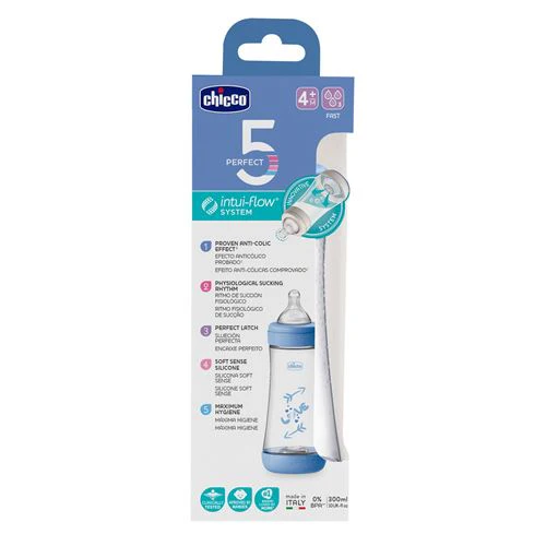 Biberão Perfect5 PP 300ml Fast +4 Meses - Azul - Chicco - Image 3
