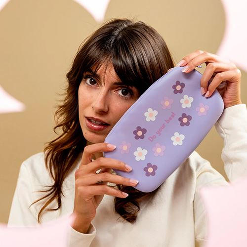 Bolsa de Silicone para Smartphone Case and Me Rollie Bag - Lilás / Padrão Flores - Image 5