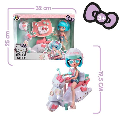Boneca Hello Kitty com Acessórios - Pretty Pink Scooter - Famosa - Image 2