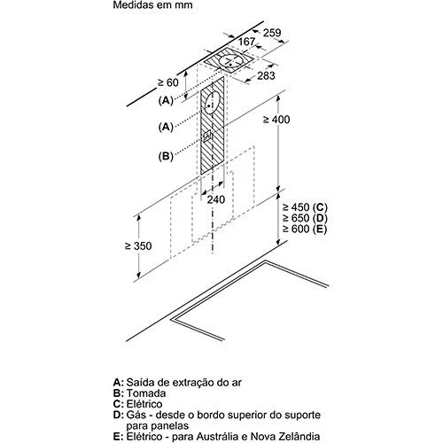 Exaustor de Parede Bosch DWK87FN60 | 79x43,3 cm | 768 m³/h | 56 dB | A+ | Preto - Image 7