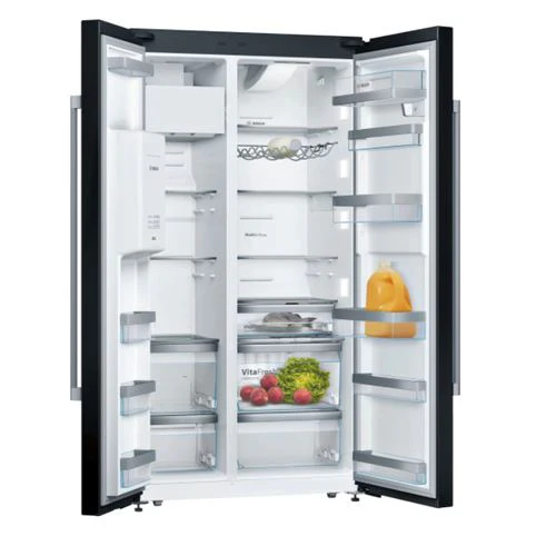 Frigorífico Americano Bosch KAD92HBFP | 177,8x91,2x73,2 cm | 376 L | F | Preto - Image 2