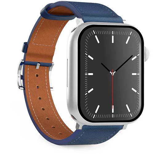 Bracelete Couro Puro Florence para Apple Watch 42/44/45/46/49mm - Azul Escuro