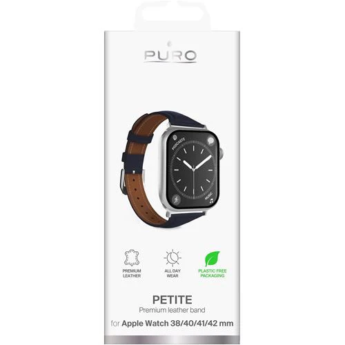 Bracelete Couro Puro Petite para Apple Watch 38/40/41 mm - Azul Escuro - Image 3