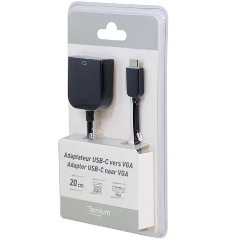 Cabo Adaptador Temium USB-C para VGA - Preto - Image 2