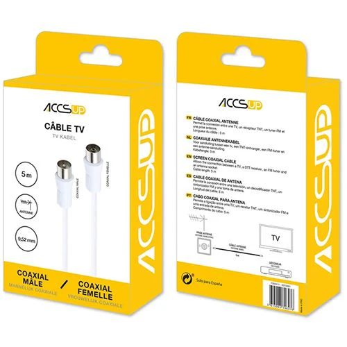 Cabo Antena Coaxial Accsup 5m - Branco - Image 2