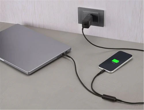 Cabo Duplo USB-C Cellularline Twin Charge Cable - 140W - 1.5m - Preto - Image 3