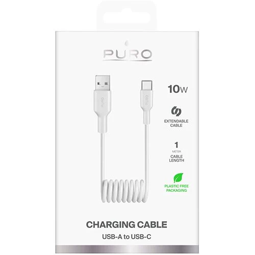 Cabo Espiral USB / USB-C Puro - 1m - Branco - Image 2