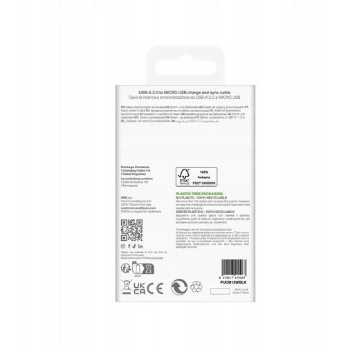 Cabo TPE Puro USB / Micro USB 1m - 12W - Preto - Image 3