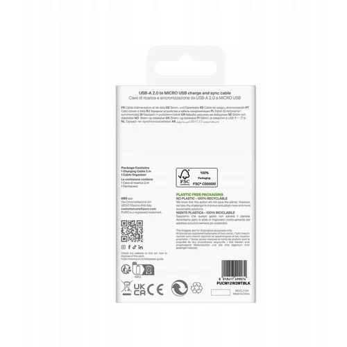 Cabo TPE Puro USB / Micro USB 2m - 12W - Preto - Image 3